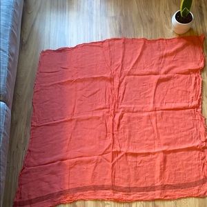 Salmon colored linen scarf